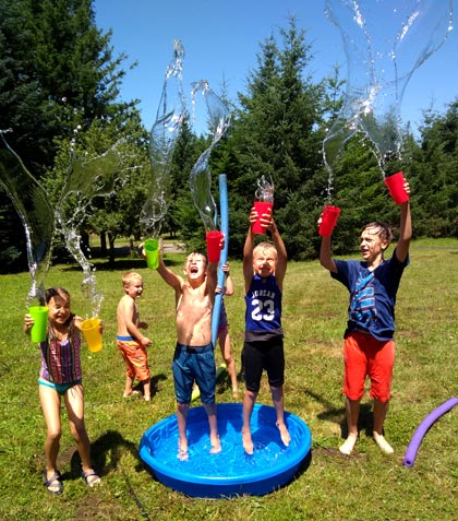 It was a hot, sunny day�perfect for water play 